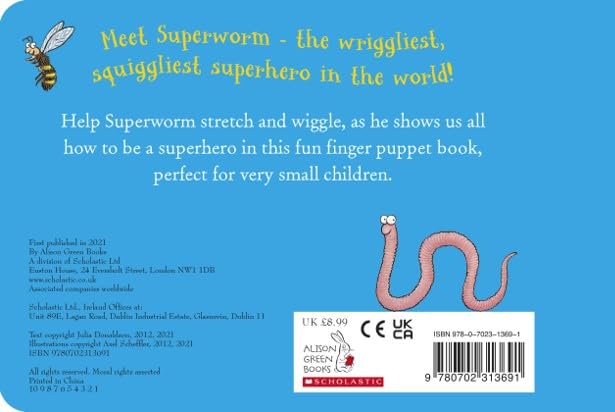 Superworm Finger Puppet Book Hardcover by Julia Donaldson