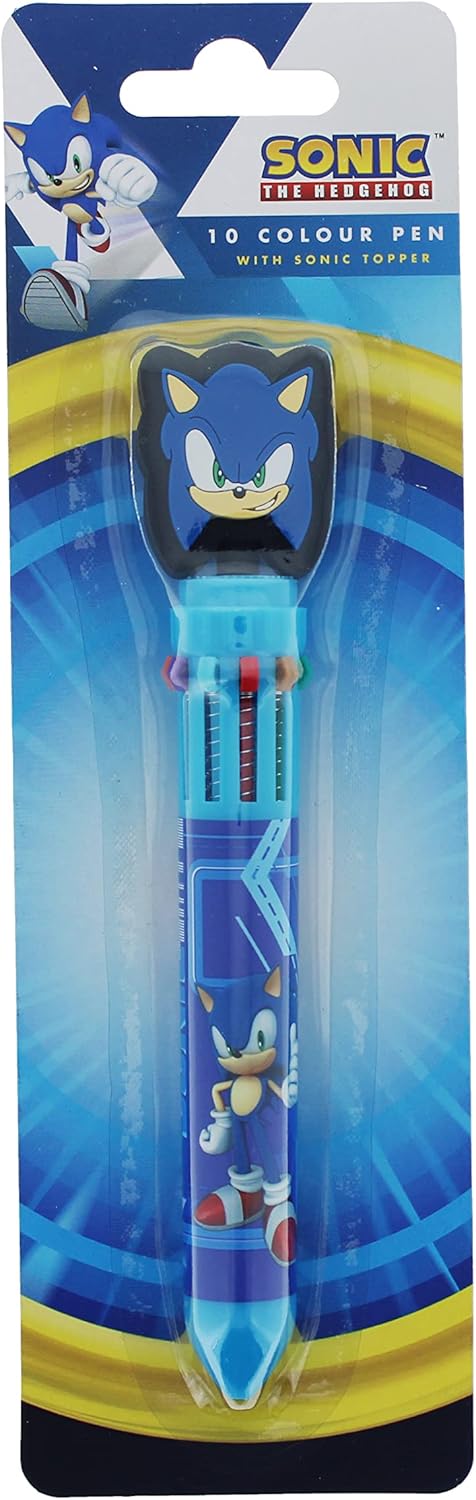 Sonic Multi Colour Pen | Sonic the Hedgehog | 10 in 1 Retractable Ballpoint Pen