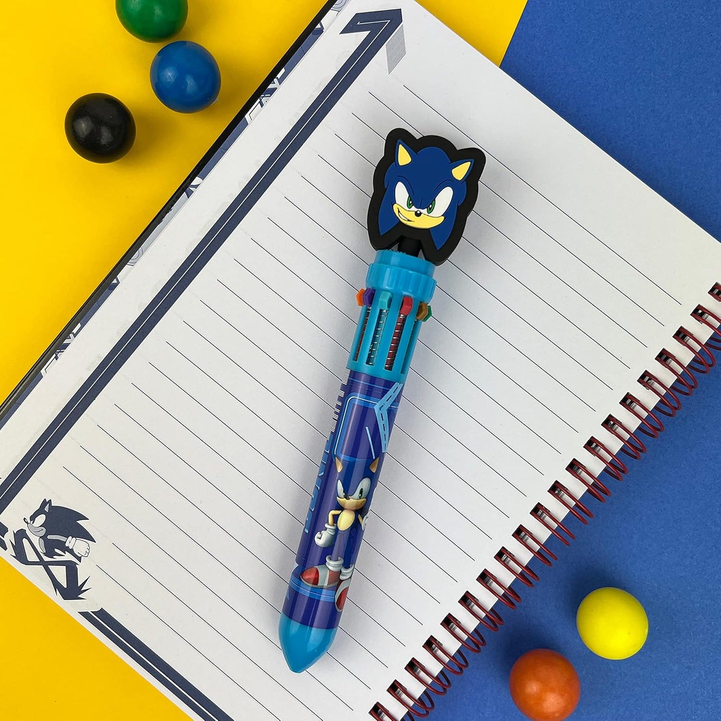 Sonic Multi Colour Pen | Sonic the Hedgehog | 10 in 1 Retractable Ballpoint Pen